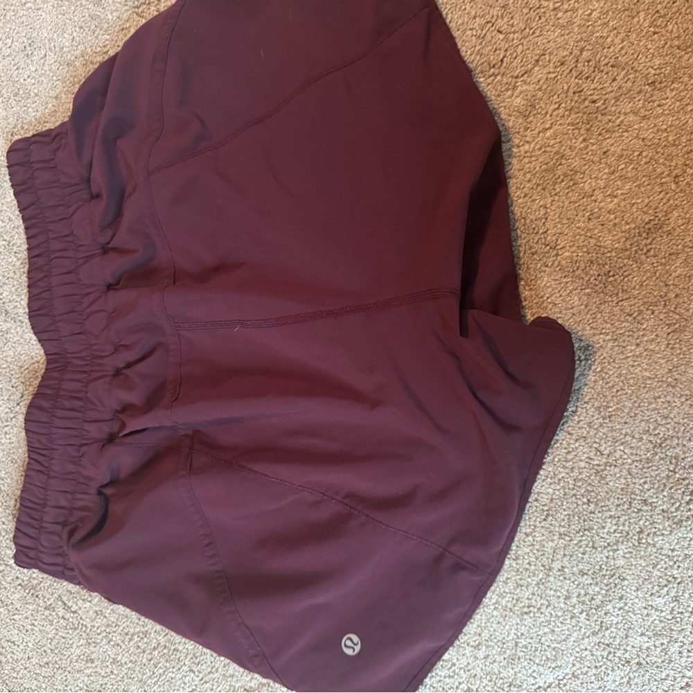 lululemon athletica Women's Athletic Shorts - Burgundy - Picture 2 of 5